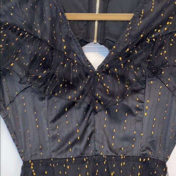 Open Back Black and Gold Dress - Picture 7 of 9